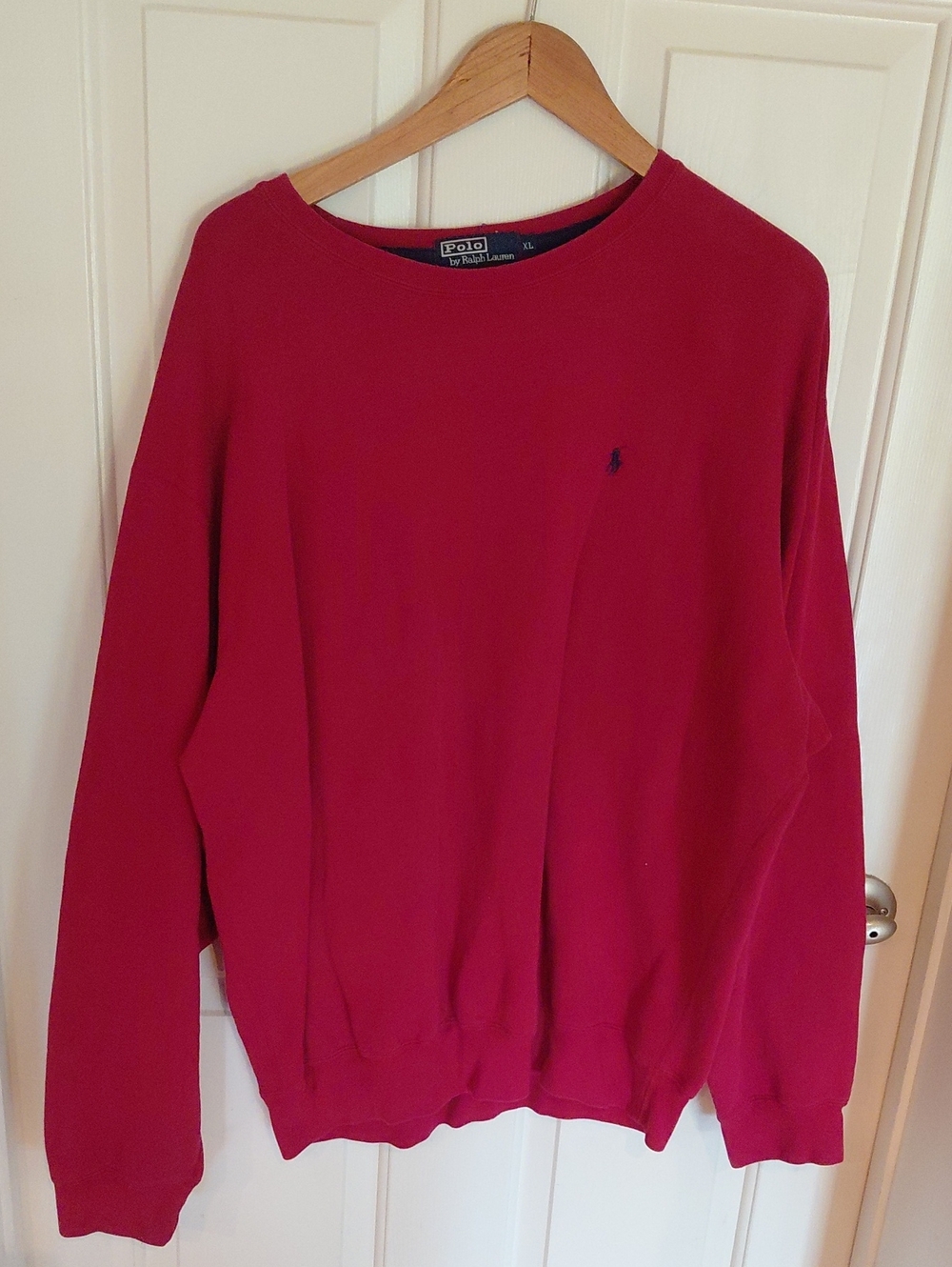 Polo by Ralph Lauren Crewneck Sweater in Deep Red with Navy Logo